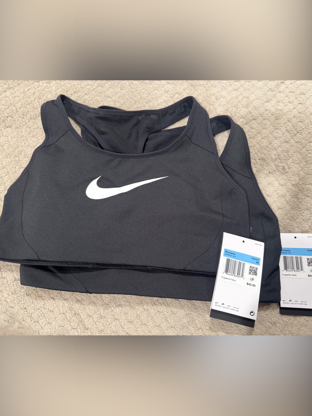 Nike Black and White Racerback Sports Bra